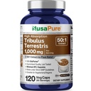 NusaPure Tribulus Terrestris 50:1 לחלץ, 1000 מ"ג שווה ל 50,000 מ"ג 120 Veggie Caps | 95% Steroidal Saponins | Non-GMO, Bioperine