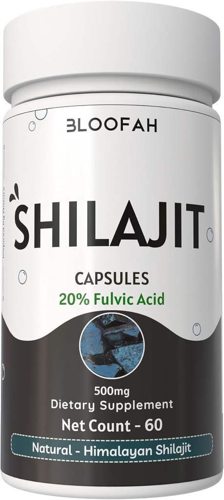 שילאג'יט קפסולות 500 מ"ג | 20% אבקת הפקה | Purified Asphaltum Supplement high-Potency Concentrated Extracted Extracted Extracted Extract