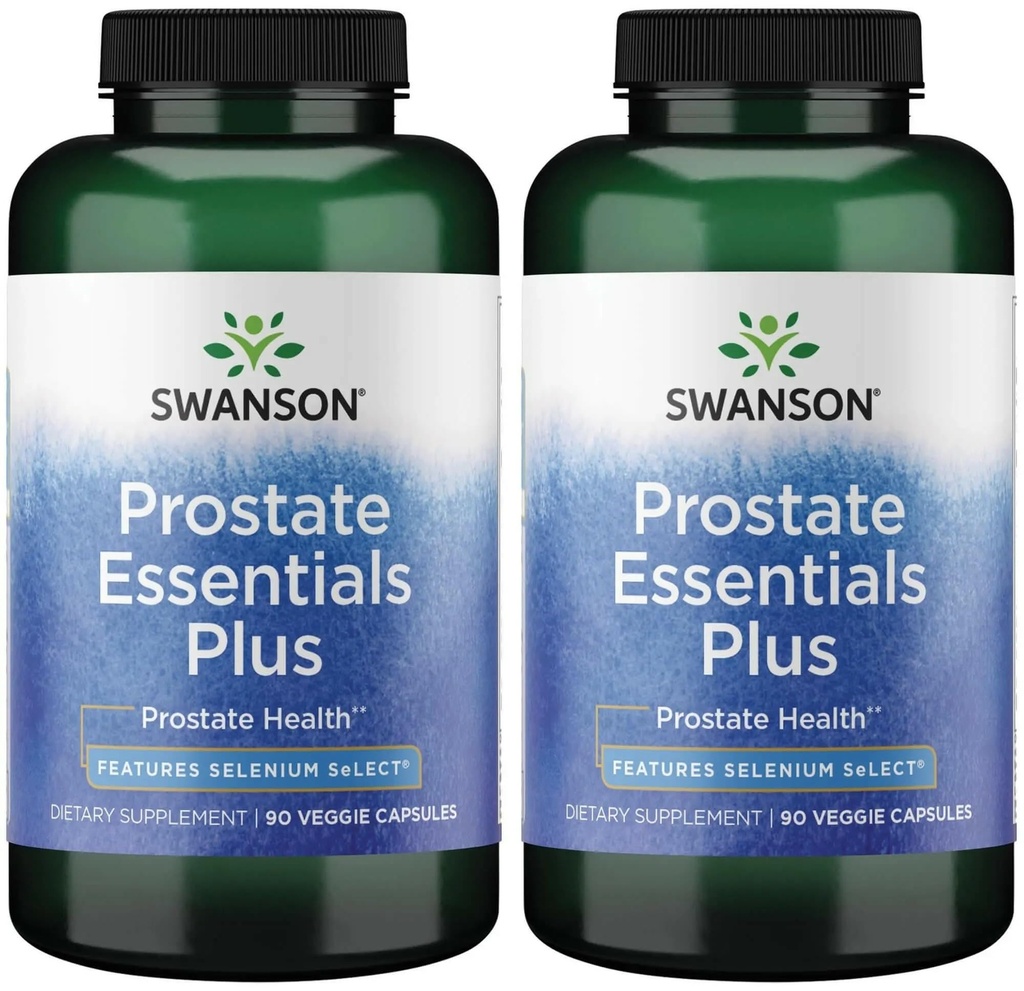 Swanson Prostate Plus - תוספת טבעית לגברים לקידום בריאות Urinary Tract Flow & Frequency - תמיכה הכוללת Prostate Health 90 Veg כמוסות (2 Pack)