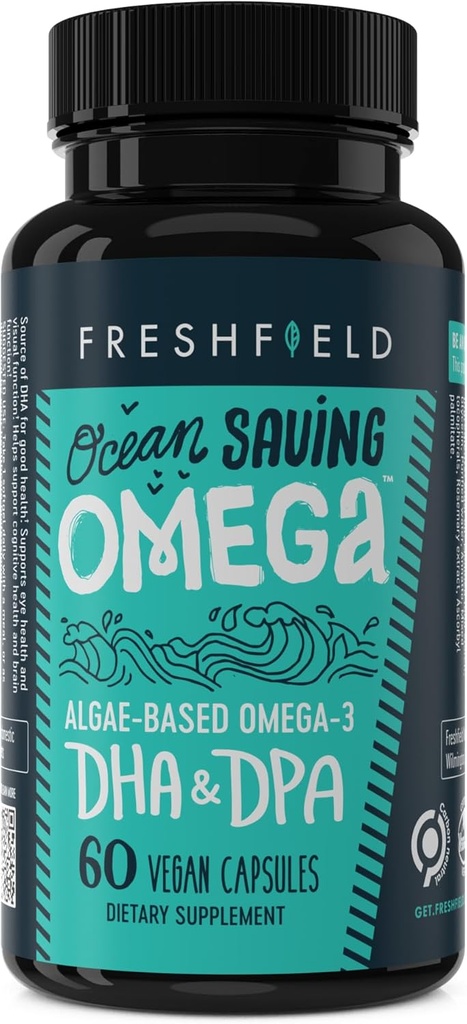 Ocean Saving אומגה, Algae אומגה 3, DHA תוסף, 2-Month Supply, Sustainably Sourced, רמה גבוהה של DHA לכל קפסולה (440 מ"ג), w/DPA