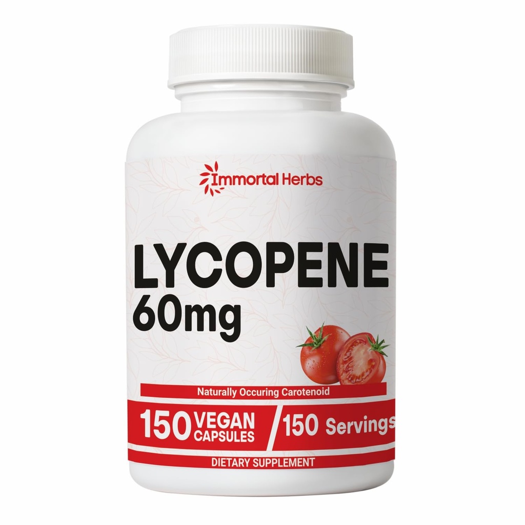 תוסף Lycopene עבור גברים 60 מ"ג, 150 קפסולות, אבקת חילוף עגבניות טבעי לעור, לב ו Immune תמיכה, 100% Veg Lycopene Complex, non-GMO ו Gluten Free Carotenoid תוסף