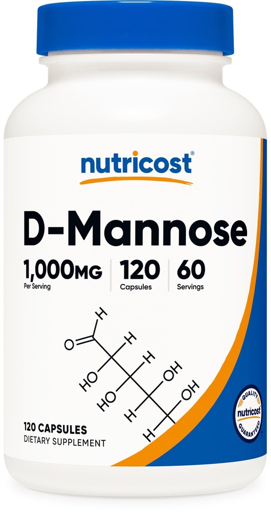 מזון זול D-Mannose 1000mg Per לשרת, 120 קפסולות - 500 מ"ג פר קפסולה, Urinary Tract Health, non-GMO ו Gluten Freeten