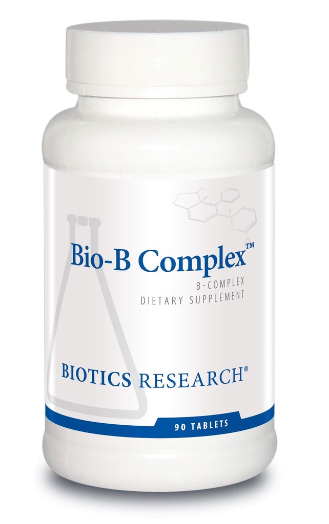 Biotics Research Biotics B Complex High Potency B-Complex with Folate ווויטמינים B2, B6 ו- B12 לייצור אנרגיה, תומך בתפקוד Cardiovascular, שבילים מטבוליים, בריאות המוח 90 Tabs
