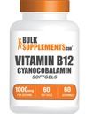 BulkSupplements.com ויטמין B12 Softgels - ויטמין B12, כמו Cyanocobalamin - Gluten Free, 1 Softgel לכל משרת (1000mcg), 60 Count (Pack של 1)