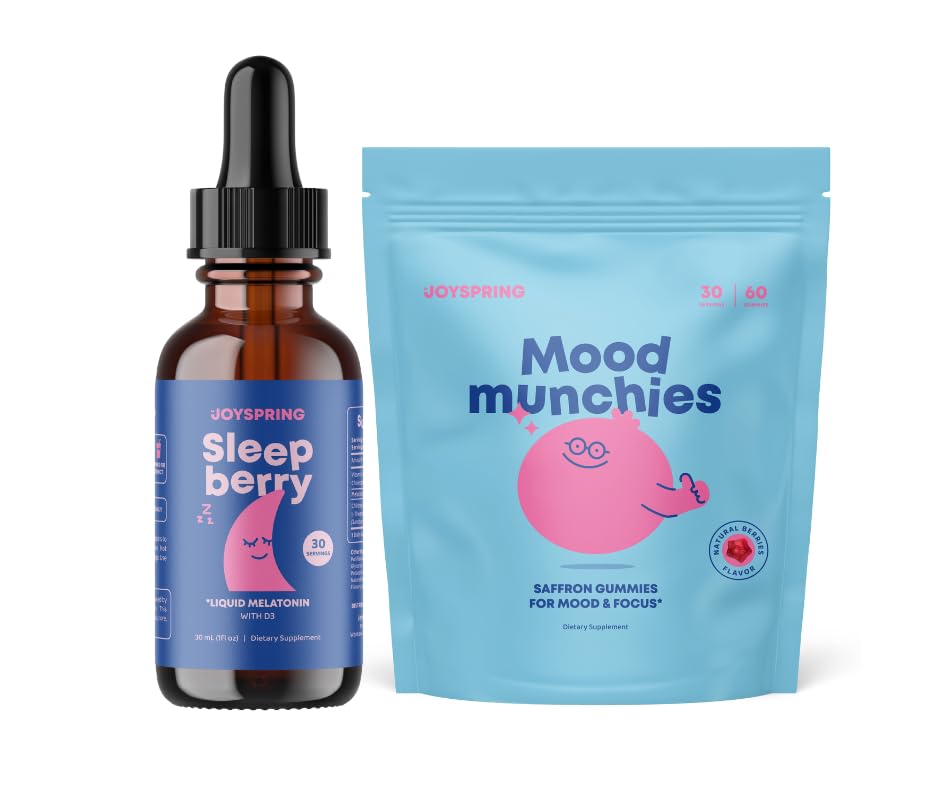 JoySpring SleepBerry Melatonin with Elderberry ו Saffron חניכיים לילדים - Mood Support Supplement