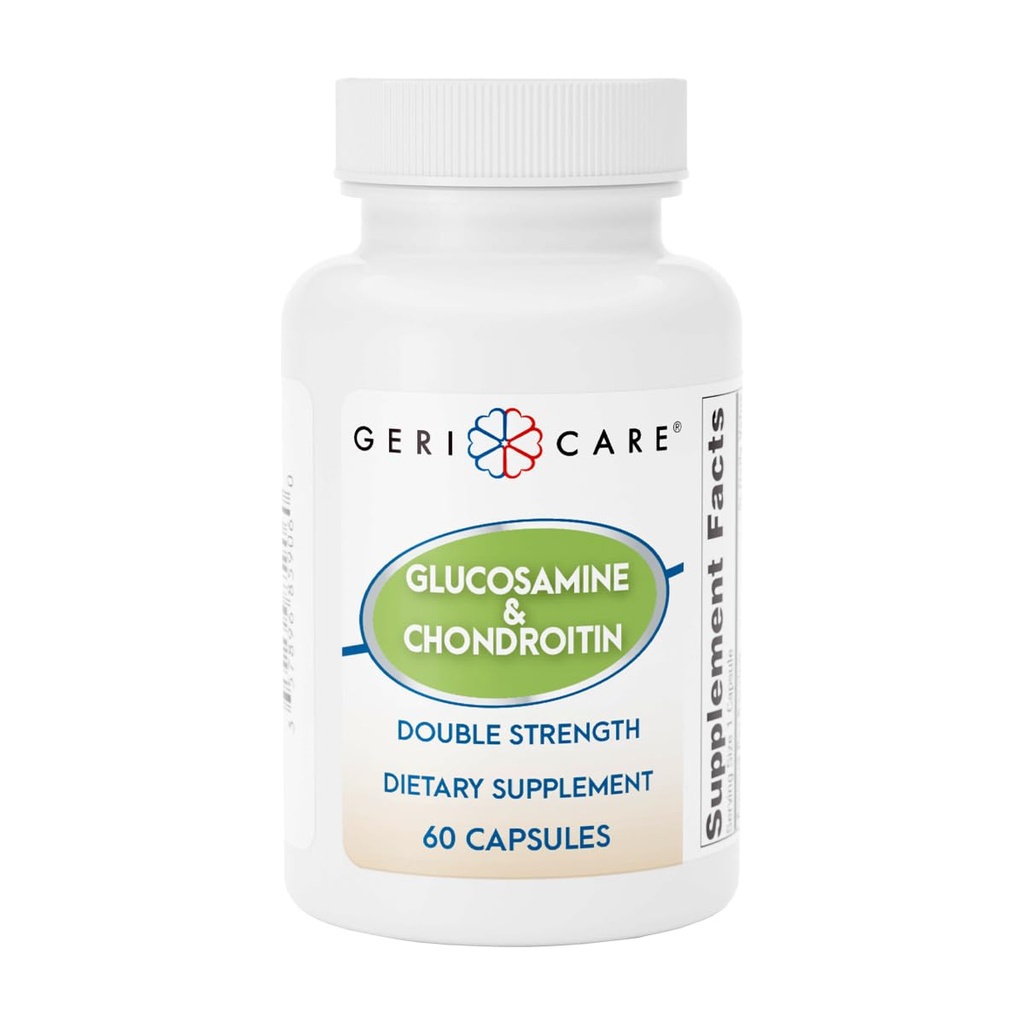 Gericare Glucosamine HCl 500 mg, Chondroitin Sulfate 400 mg with Sodium 35 mg Supplement Capsules - Supports Joint Mobility, Promotes Cartilage Health and Flexibility, 60 Count (Pack of 1)