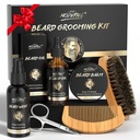POP MODERN.C Beard Growth Kit Beard Grooming Kit 6pcs Beard Wash Shampoo Beard Oil Beard Balm Beard Comb Brushsorsors