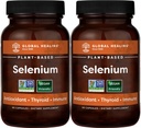 מרכז הריפוי העולמי Selenium 200mcg 2-Pack, טהור סלניום תוספת עם רכיבים אורגניים, אנטי-חמצן לבריאות Thyroid & Immune עבור גברים ונשים - יותר מאשר Selenium 100 mcg (60 קפסולות)