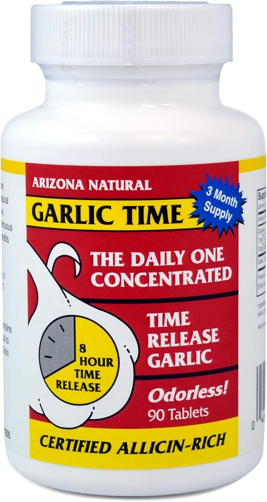 אריזונה Naturals Garlic Time ישוחרר 90 קפסולות