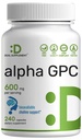 אלפא GPC 600 מ"ג פרי המשרתת, 240 קפסולות - צ'קלין זמינות - תוספי בריאות המוח nootropic המוח עבור זיכרון ו Focus - non-GMO, Gluten Freeten
