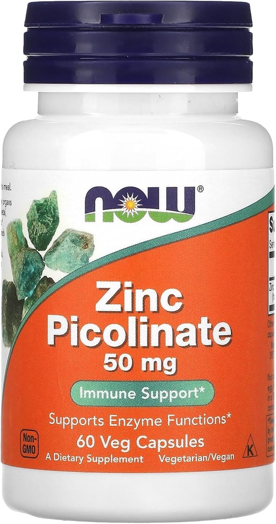 Now Foods Zinc Picolinate 50mg 60 קפסולות
