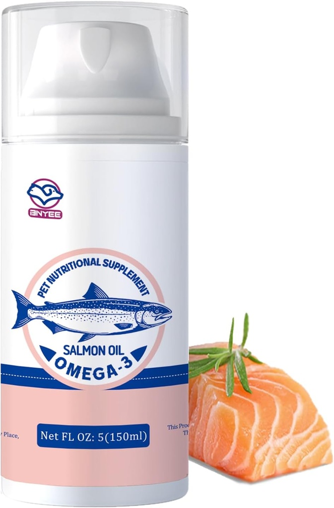 Wild Salmon Fish שמן עבור כלבים קטנים וחתולים -3X אומגה 3 Skin & Coat תמיכה - תוספת מזון מבוזר עבור חיות מחמד - טבעי EPA + DHA שומן חומציות עבור פונקציונליות משותפת, Immune & Heart בריאות הלב
