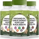 Oregano שמן Garlic לחלץ אוליב שחור Seed שמן Astragalus - תוספת תמיכה עבור נשים וגברים- 180 הרוזן