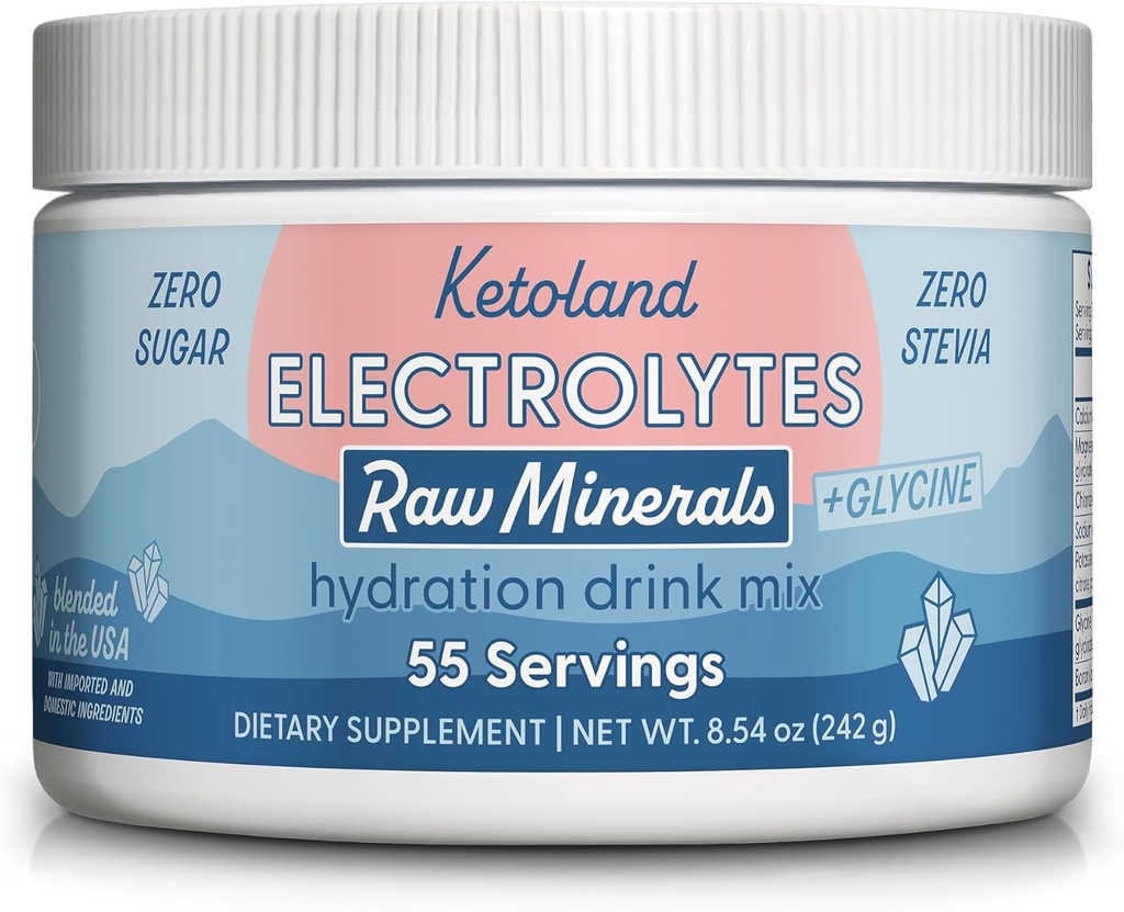 Raw מינרלים + Glycine | Unflavored Keto Electrolytes אבקת