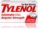 Tilenol Reg Strngth 100's Size 100ct Tylenol 325 מ"ג כוח קבוע כאב Reliever