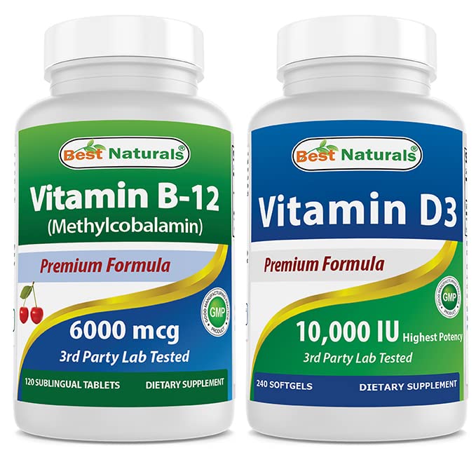 ויטמין B12 6000 mcg & ויטמין D3 10000 IU