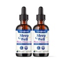 LIQUIDHEALTH Sleep Well Liquid Melatonin, L-theanine תוסף Natural Sleep Aid, Fall Asleep Faster, Stay Asleep Longer - USA Made, Vegan, Sugar Free, Drug Free, Non-GMO Sleep Spray Drops (2 Pack)