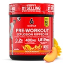 Six Star Pre-Workout Explosion, Peach מנגו (30 משרתים) - תוספת של אבקת אנרגיה עבור גברים ונשים - משקה טרום עבודה לערבב עם קריטין ואלן Betaine - מוצרי תזונה ספורט