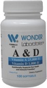Wonder Laboratories ויטמין A 25,000 IU של Cod Liver Fish שמן + ויטמין D3 1,000 IU