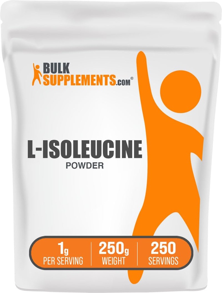 BulkSupplements.com L-Isoleucine Powder - BCAA Powder, Amino Acid Nutritional Supplement - Vegan & Gluten Free, 1g per Serving, 250g (8.8 oz) (Pack of 1)