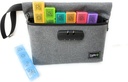 קדי שבועי AM /PM Secure Pill Organer Box, (7-Day / 4Times-A-Day) Portable Travel with Largeשוואת תרופות, תוספים ווויטמינים, 3 Digit Lock for Safety