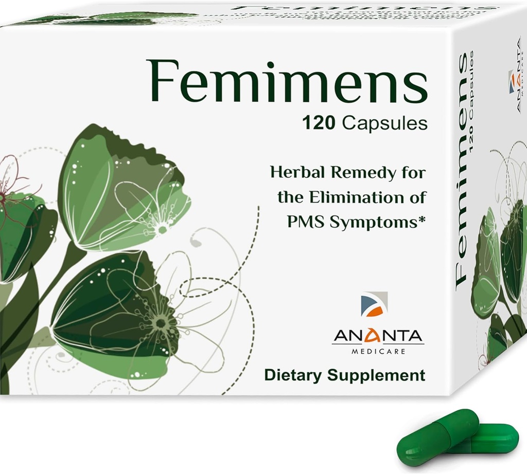 FEMIMENS Ananta Medicare - תוספת צמחית לתמיכה ב- Women's Wellness & Cycle Support - 120 קפסולות
