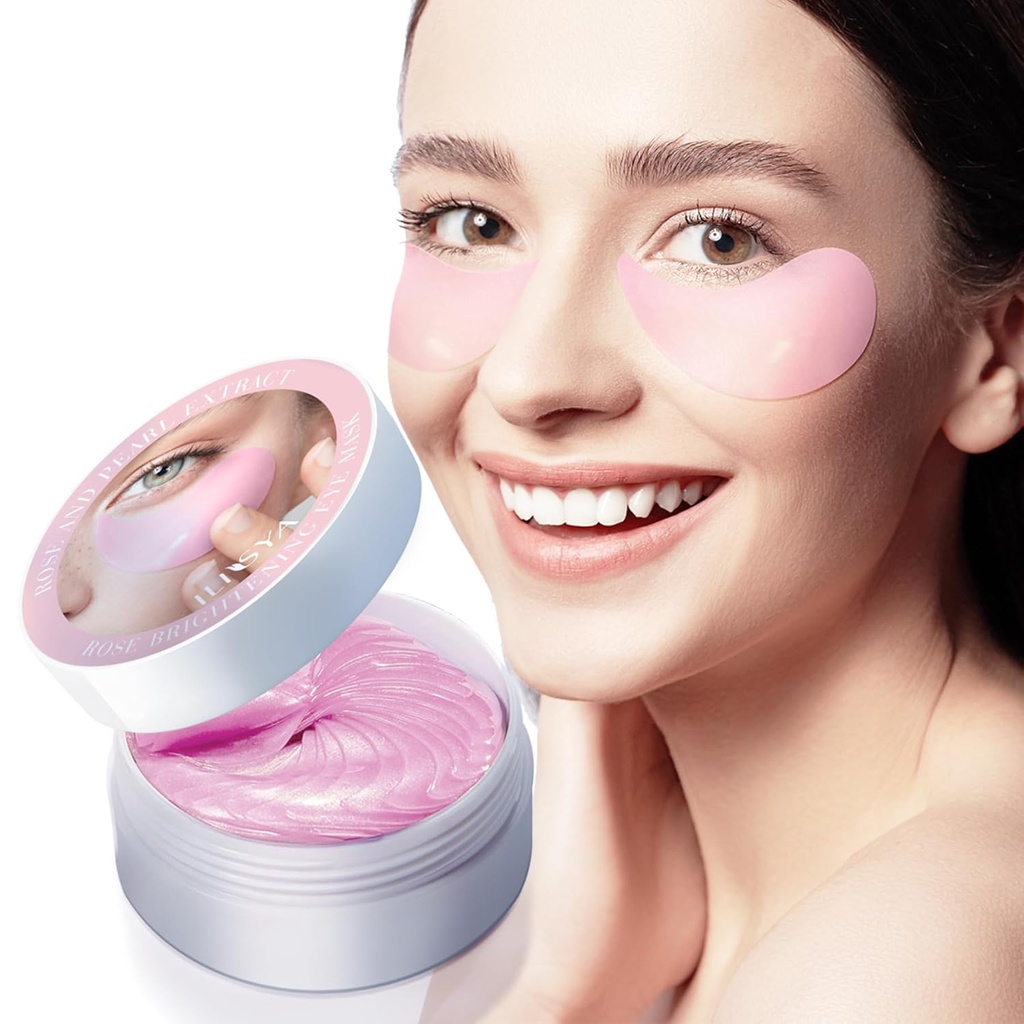 Rose Eye Mask 60 PCS - תחת עין פטש עין מסכה עבור מעגלים אפלים עיניים נפוחות עיניים גב ' קווים יפים Anti-Wrinkle עם Hyaluronic Acid