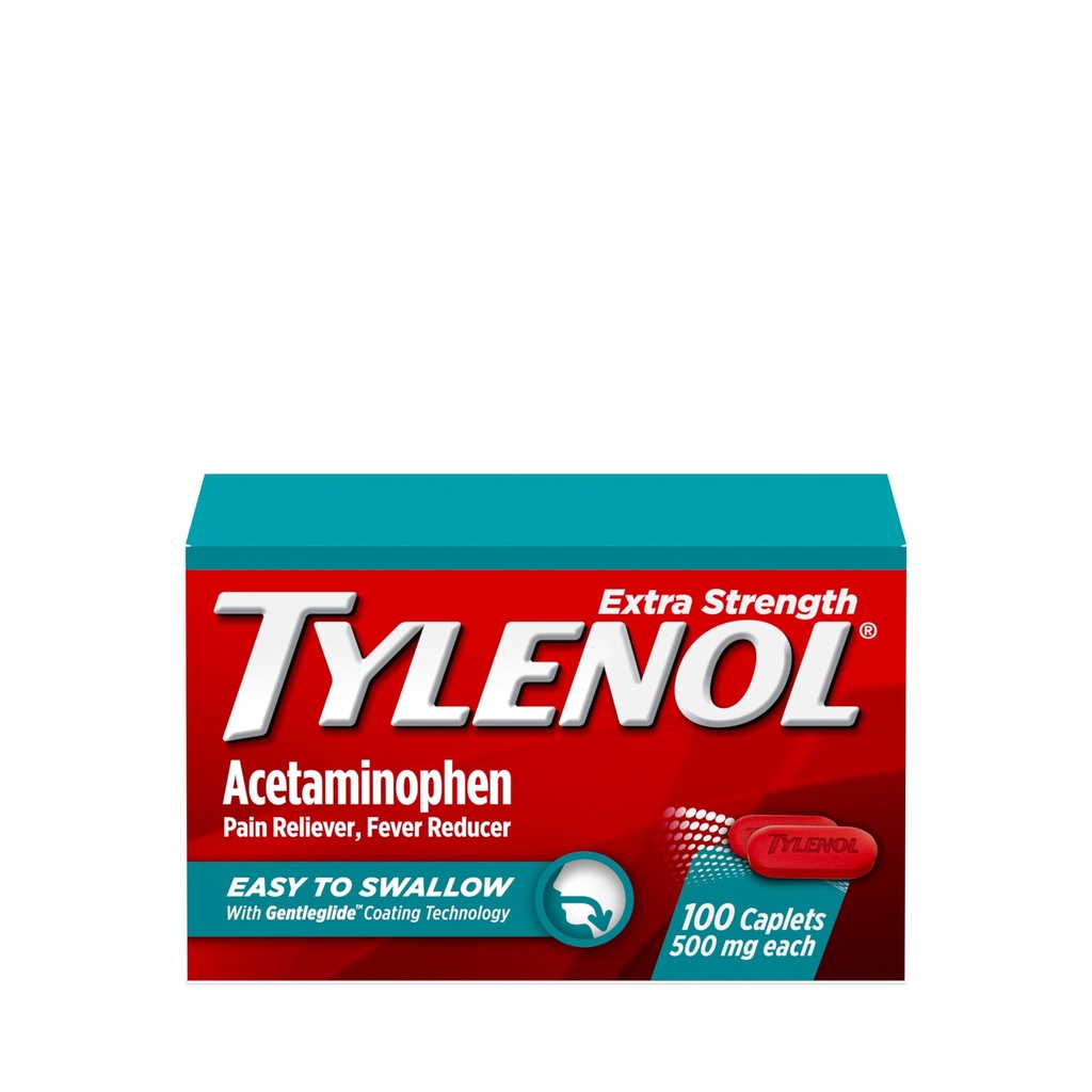 Tylenol תוספת כוח קל עבור Swallow Acetaminophen, כאב Reliever & Fever צמצם את קופים coated עבור מבוגרים עם Gentleglide טכנולוגיה, 500 מ"ג תוספת כוח Acetaminophen, 100 ct