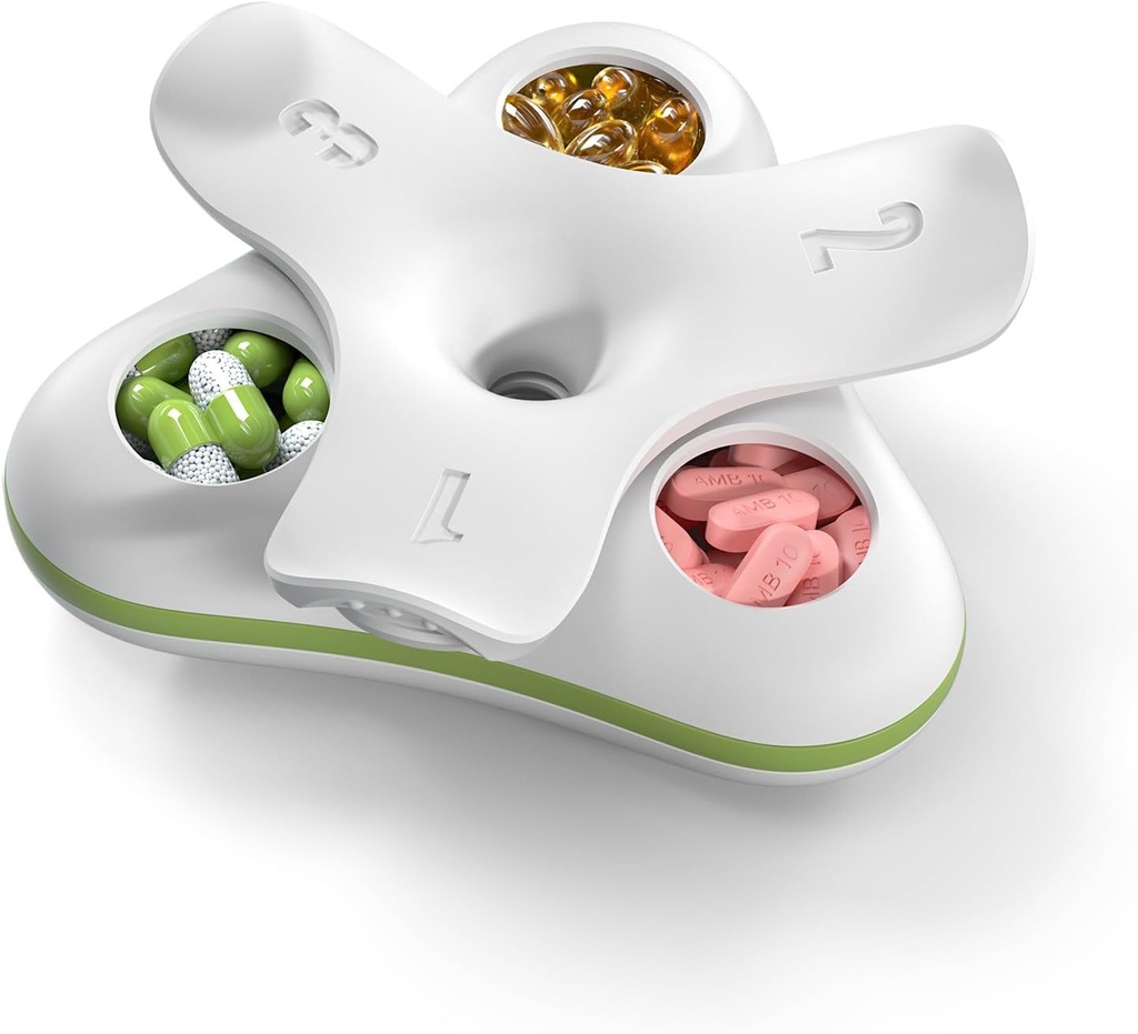 Daily Pill Box מארגנת 3 פעמים ביום, Travel Small Pill Case, 3 השוואתיות המכילות גלולות המכילות גלולות, Portable Pill Holder עבור ויטמין, תרופות, תוסף, שמן דגים, לבן