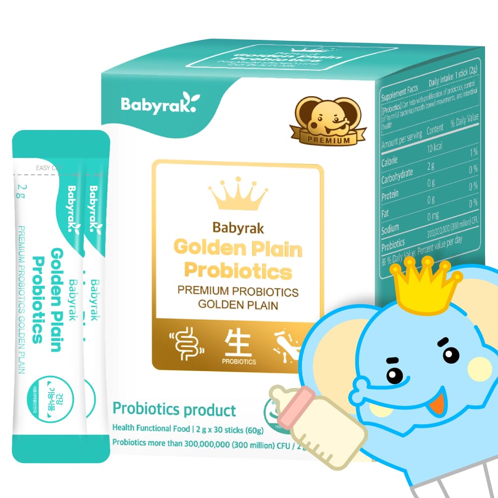 Golden Plain Probiotics I Prebiotics & Probiotics I No artificial Flavors I No Sweeteners I 30 Sticks