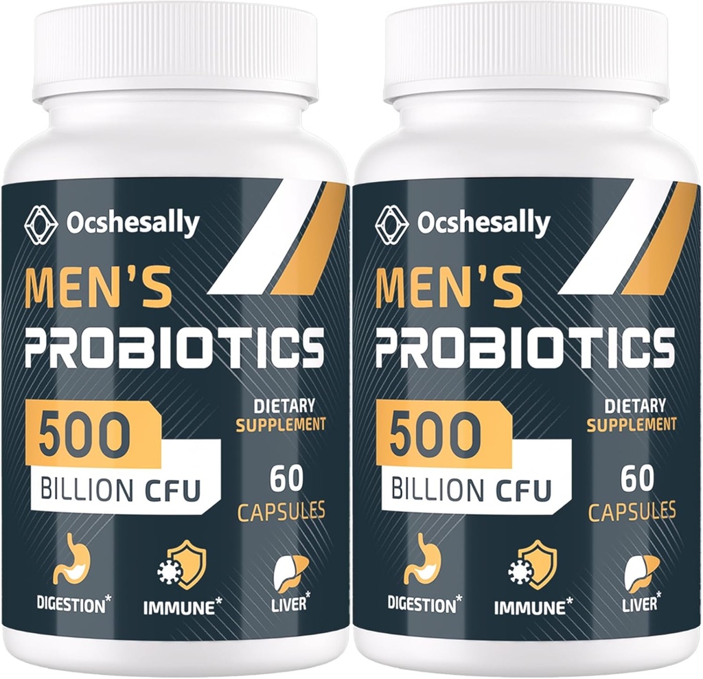 פרוביוטיקה לגברים, 500 מיליארד CFUs & 12 Strains Mens פרוביוטיקה, עם Turmeric, Cranberry, Goji - פרוביוטיקה לבריאות העיכול, Gut, Immune & Bloating, Prostate & Urinary Tract Health, 120 קפסולת