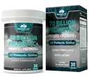 NaturaLife Labs Probiotics 70 מיליארד CFU - 15 סטרינס עם אורגני Prebiotic & Postbiotic - 3-in-1 פורמולה - 30 קפסולות טבעוניות