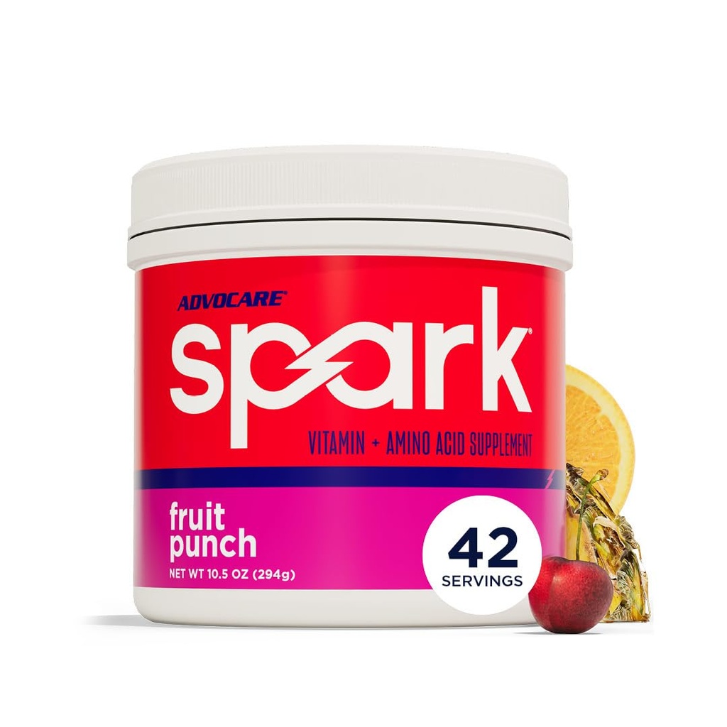 AdvoCare Spark - משקאות אנרגיה לערבב - ויטמין & Amino Acid תוסף - תומך אנרגיה & Focus - Portable Immune Support - Sugar-Free - פירות פונץ, (10.5 oz)
