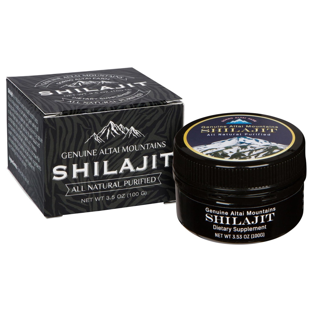 Sayan Pure Shilajit Resin 3.5oz / 100g, 660 משרתים - תוספי חומצה פולית אורגנית Fulvic Acid - תמיכה מערכת החיסון, זיכרון, מיקוד, ומספק אנרגיה טבעית, Detox - טבעוני, לא GMO