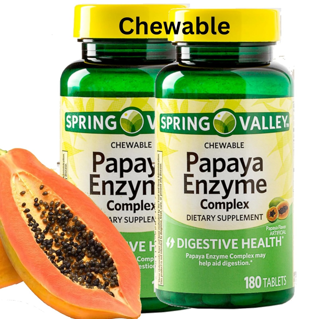 עמק האביב פאפאיה Enzyme Chewable - 360 Vegan Tablet, Bromelain New Formula Digest