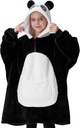 ג'יגלינג Getup Wearable Blanket Hoodie עבור בנות ונערות שריפה פלטה הוד חולצת טריקו חם Cozy שריפה לובשת צ'לסי עם ענק כיס ואגדות לילדים פנדה