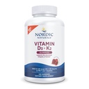 Nordic Naturals ויטמין D3 + K2 חניכיים, Pomegranate - 120 חניכיים - 1000 IU ויטמין D3 + 45 mcg K2- Great Taste - בריאות העצם, מקדם תפקוד שרירים בריא - non-GMO - 120 משרתות