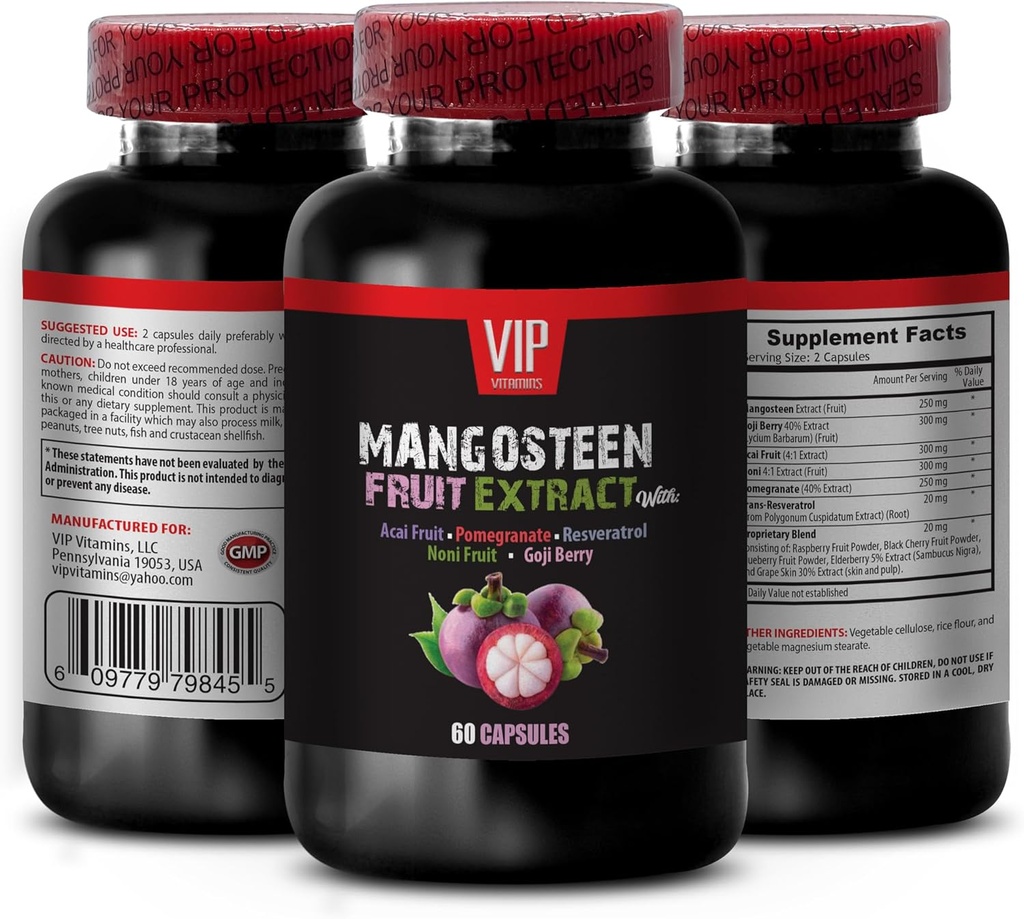 כוח המוח והזיכרון מגביר - ManGOSTEEN FRUIT EXTRACTCTCT ACAI FRUIT, POMEGRANATE, RESVERATROL, NONI FRUIT, GOJI TERRY, מנגו-FRUIT, תוספי נוגדי חמצון עבור נשים, 1 בקבוק 60s Caps Caps Caps Caps CaptROL, NONI FRUIT, GOJI, GOJI TERRY, תוספי מנגוteen, תוספי מזון, תוספי מזון, נוגדי חמצון עבור נשים, 1