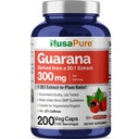 NusaPure Guarana לחלץ 20:1, 300 מ"ג שווה ל 6000 מ"ג עבור Veggie Caps 200 Count (Non-GMO, טבעוני)