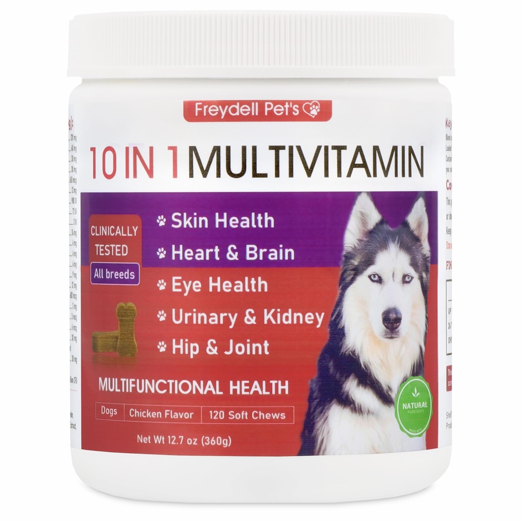 Freydell חיות Multivitamin תוספי מזון: Glucosamine Chondroitin, Probiotics, אומגה שמן, עור וקוקאין אלרגיה - תוספי כלבים & ויטמינים