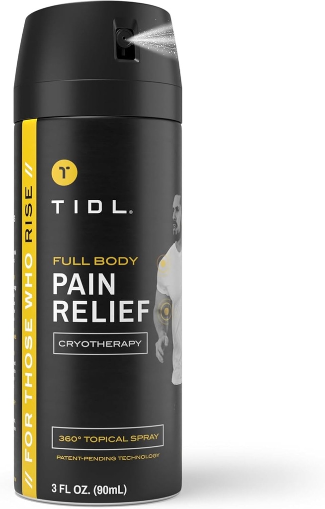 TIDL Cryotherapy Pain הקלה Spray, 3 Oz, כאב צוואר ממוקד, Joint & השרירים הקלה, אורגני, צמחי מבוסס Menthol, מיידית קירור עבור דלקת פרקים, כאבי גב וברך