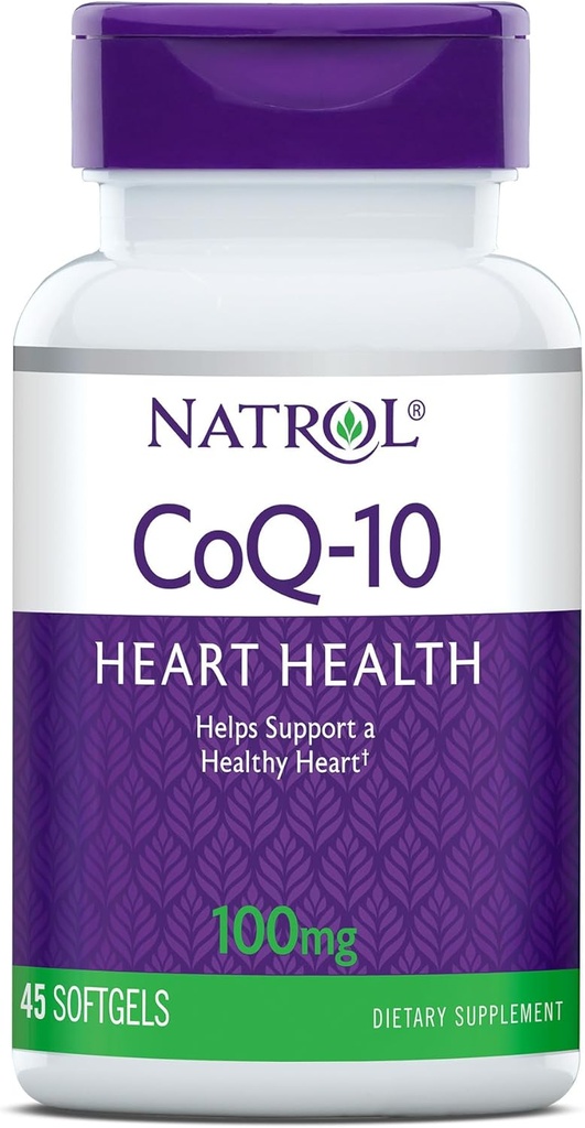 Natrol, CoQ-10 Softgels, Heart Health Dietary תוסף, 100 מ"ג, 45 הרוזן
