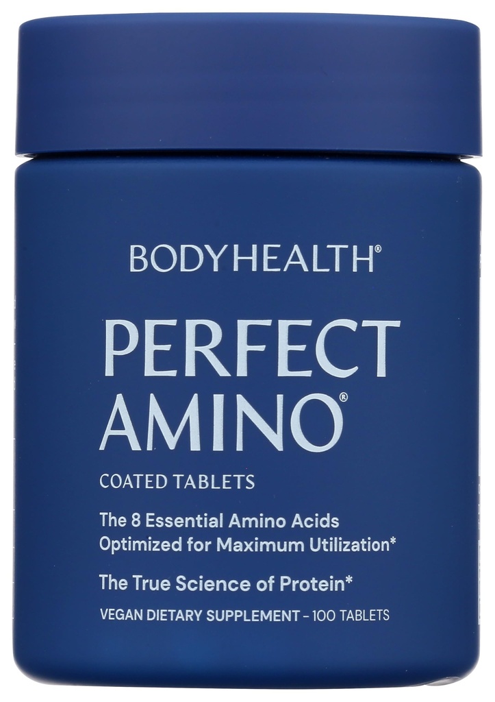 PerfectAmino (100 ct) Easy to Swallow Tablets, Essential Amino Acids תוספת עם BCAAs, חלבון טבעוני עבור Pre /Post Workout & שריר התאוששות עם Lysine, Tryptophan, Leucine, Methionine