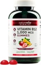 NatureWise ויטמין B12 חניכיים למבוגרים, 1000 mcg - Strawberry לימון פלפור - תמיכה יומית אנרגיה, בהירות נפשית, תפקוד קוגניטיבי - טבעוני, Gluten-Free, non-GMO - Count[3-Month Supply]