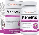 MenoMax #1 Manopause הקלה תוסף | Black Cohosh, Dong Quai, Vitex Agnus, Red Clover, סייג', Soy ו-Wild ean | תמיכה טבעית עבור פלאשים חמים, הזעות לילה, יבשה ו Mood Swings | 60 קפסולות