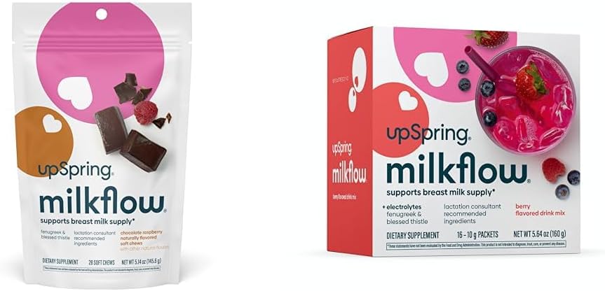 UpSpring Milkflow, הנקה תוספת עם Fenugreek & ברך Thistle . Lactation תוסף לתמיכה חלב אם אספקת חלב