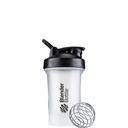 בלנדר בוטל קלאסי V2 Shaker בקבוק מושלם לשקיות חלבונים ו-Pre Workout, 20Ounce, Clear / Black