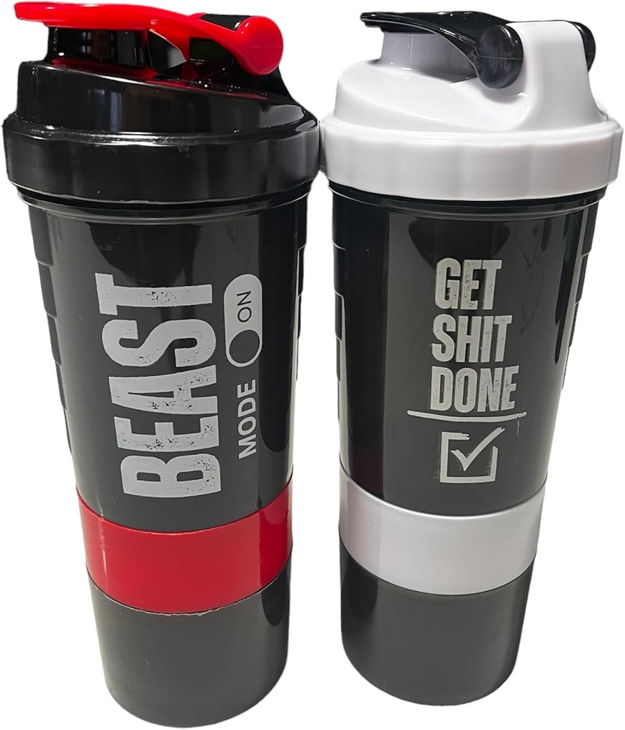 חלבון גנרי שיקר בקבוק - ShakePro16oz BPA-Free Shaker בקבוק עם Leak-Proof אחסון עבור אבקה / פילס - אידיאלי עבור כושר והתעמלות