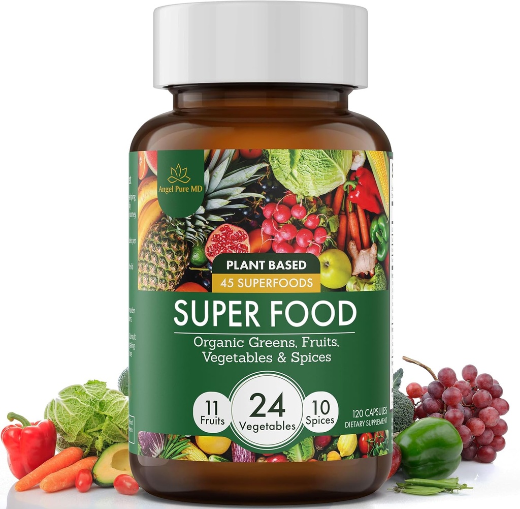 Super Greens ו Reds Daily פירות & Veggies תוסף: USDA אורגני Superfood Greens תוסף, קפסולות ירקות Cruciferous, תוספי ירקות למבוגרים אנרגיה, חסינות, בריאות 120ct