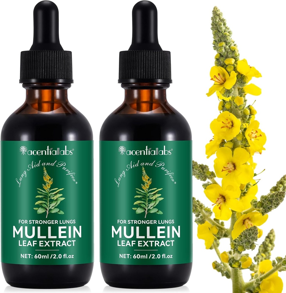 מולליין טיפות עבור Lungs, Mullein Leaf לחלץ עבור Lungs, Mullein Leaf Tincture Drops, Powerful Mullein נוזל Extracts, טבעוני מולליין עלה עלילה מהירה sublingual Fast Absorption, 4 OZture Drops, 4 OZZture Drops.